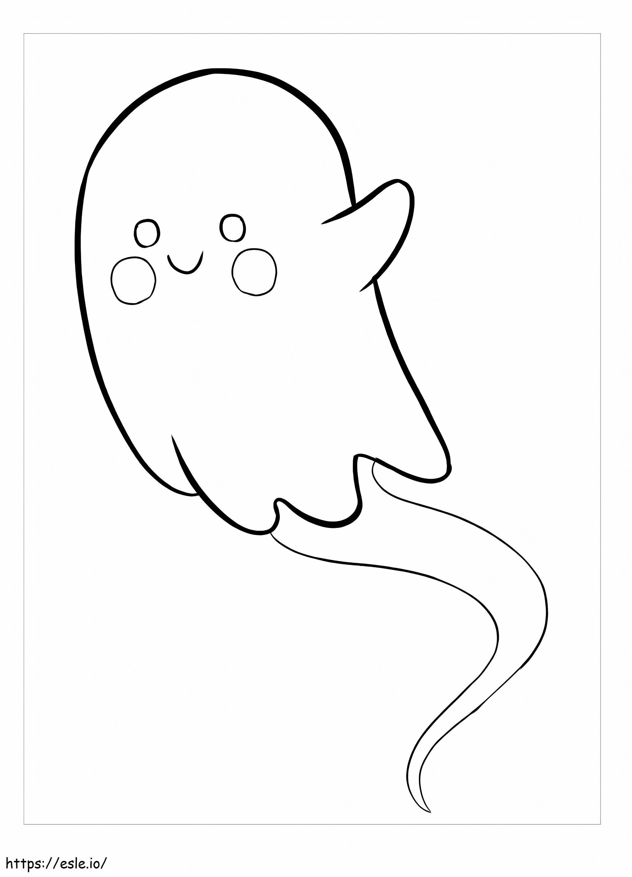 Cute Ghost Flying coloring page