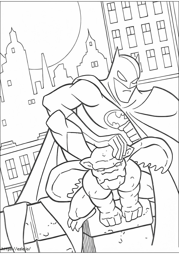 Batman On Roof coloring page