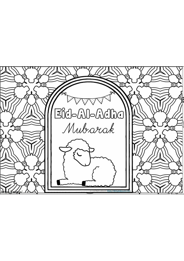 Eid Al-Adha Mubarak 6 coloring page