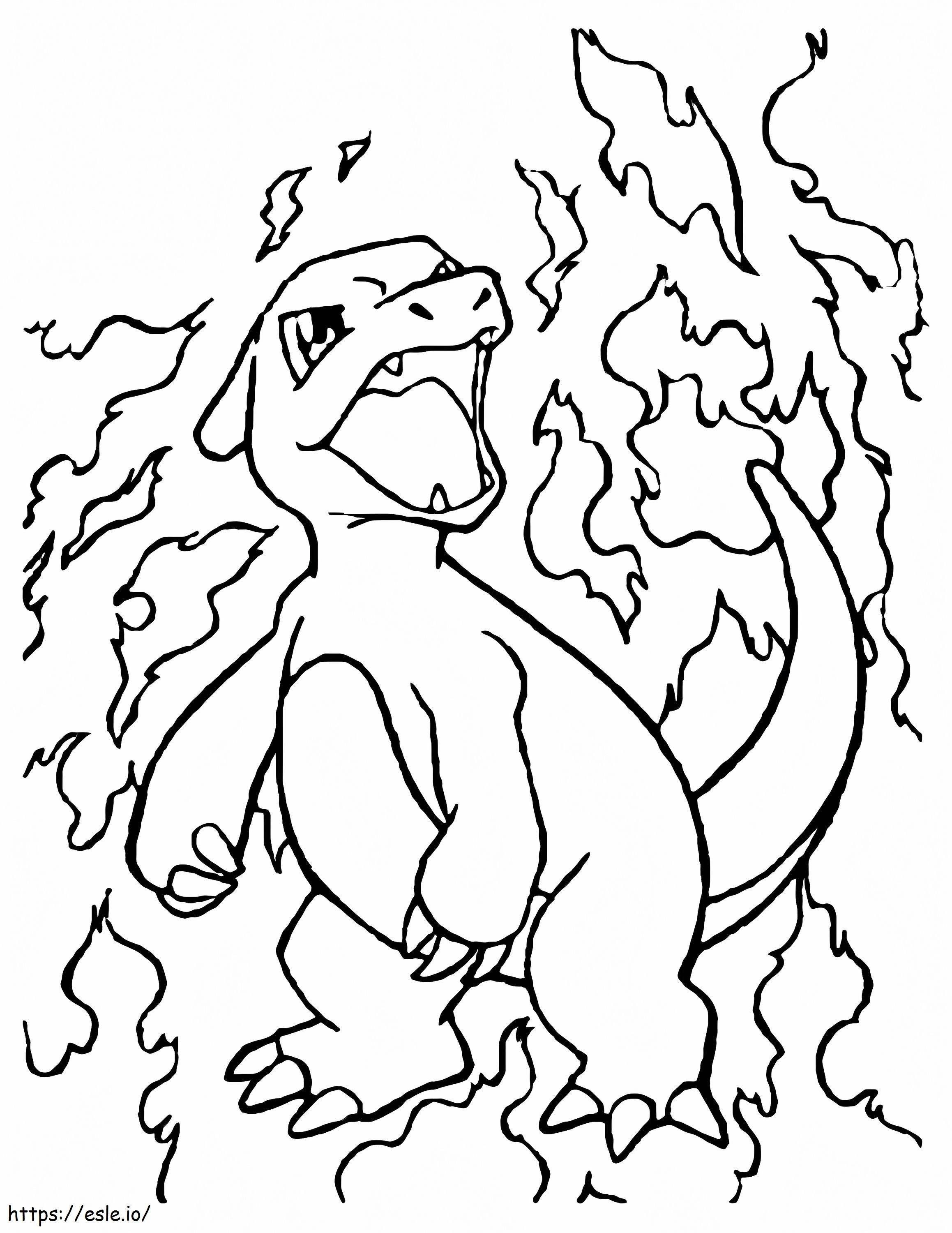 Fire Charmeleon coloring page