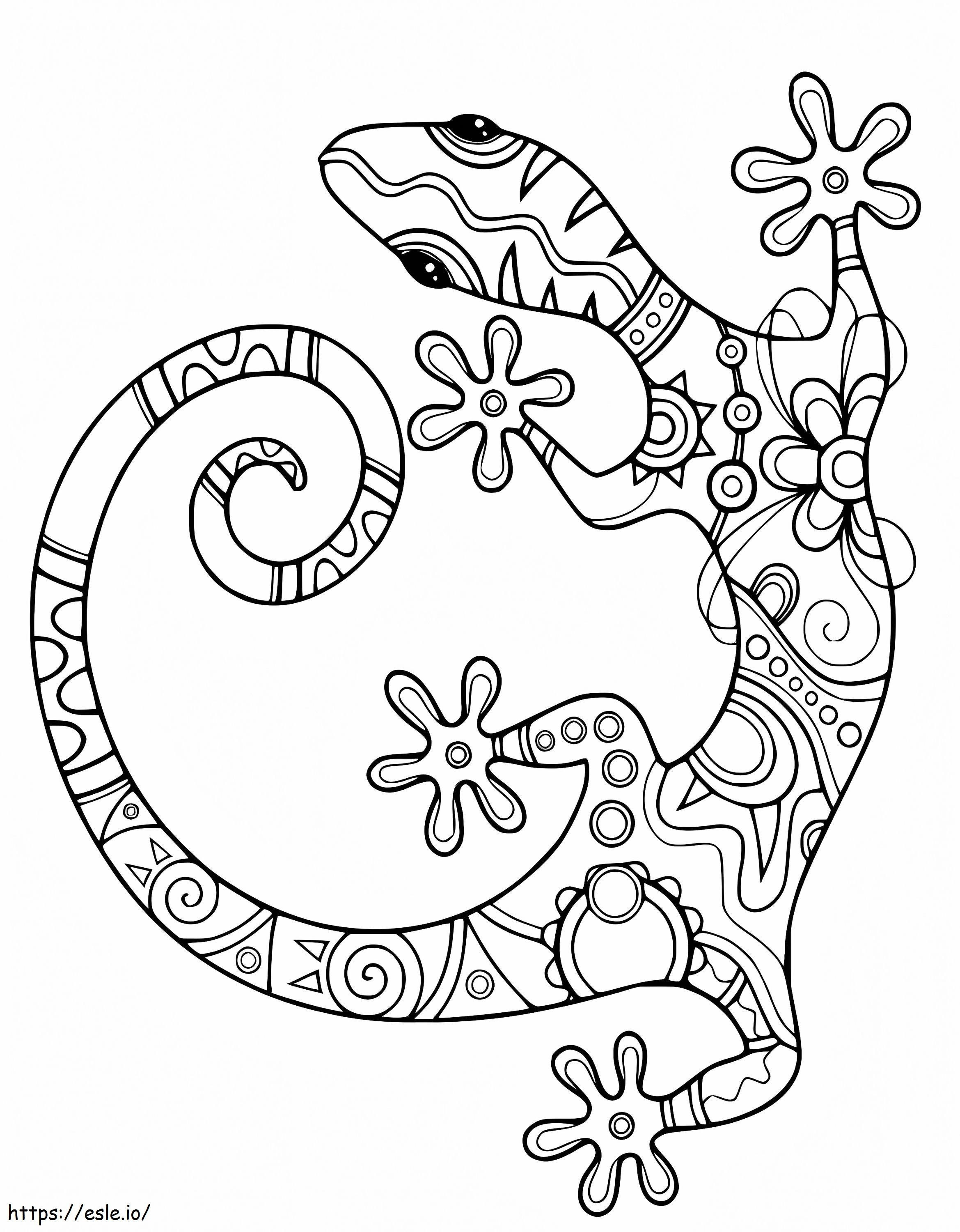 Zentangle Gecko coloring page