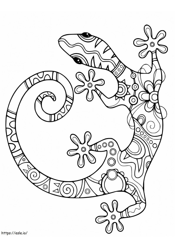 Zentangle Gecko coloring page