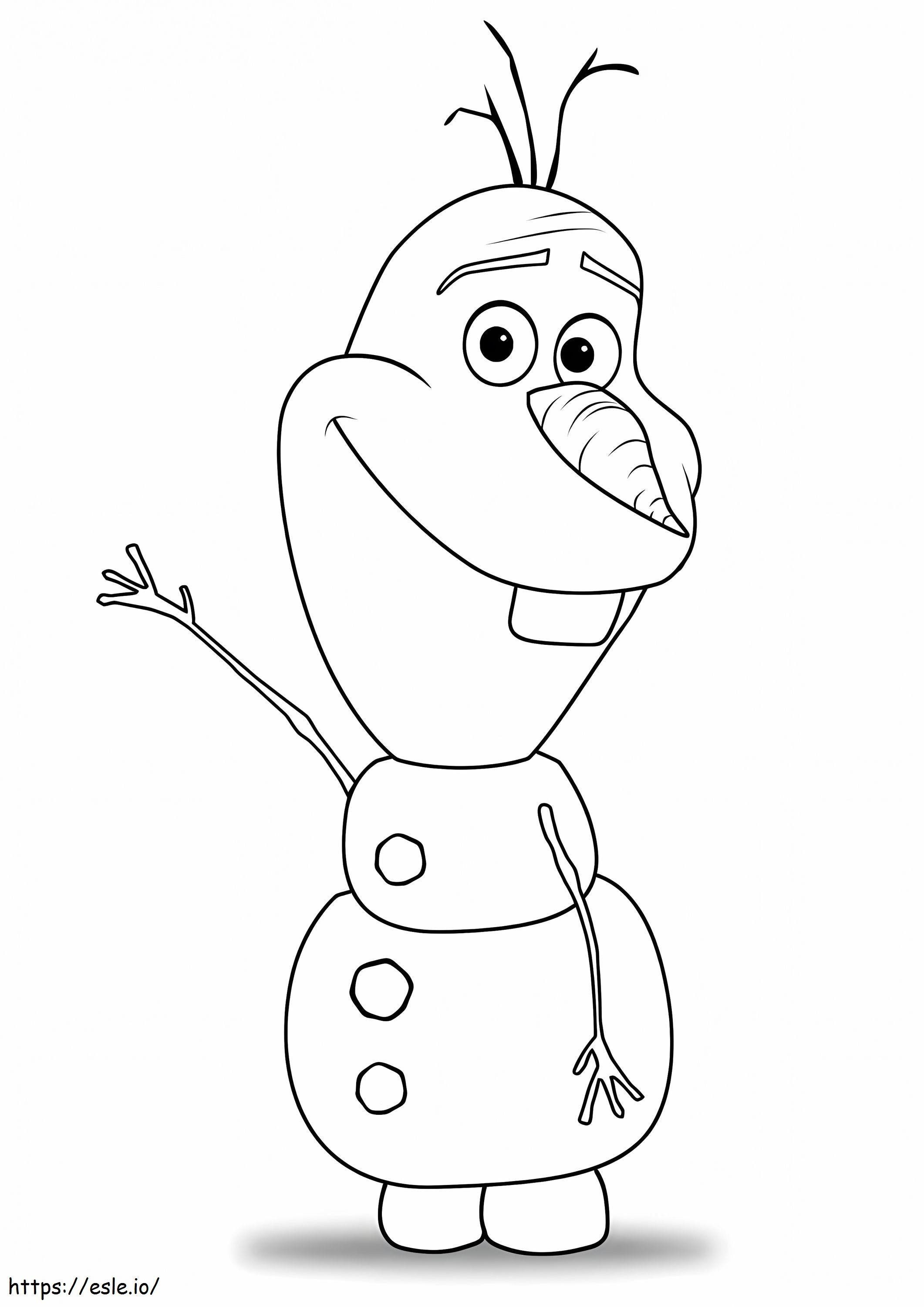 Simpatico Olaf da colorare