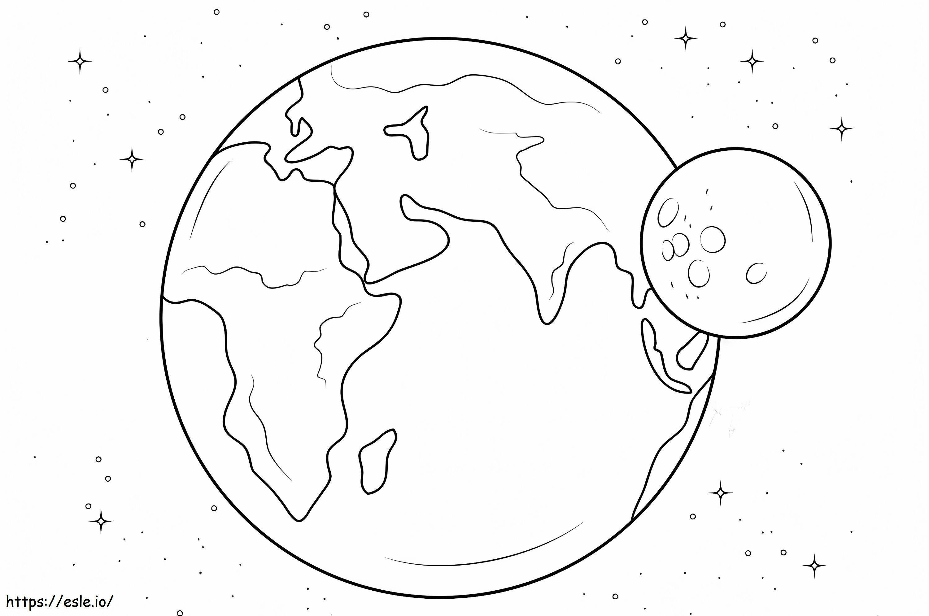 1559869711 地球と月 A4 ぬりえ - 塗り絵