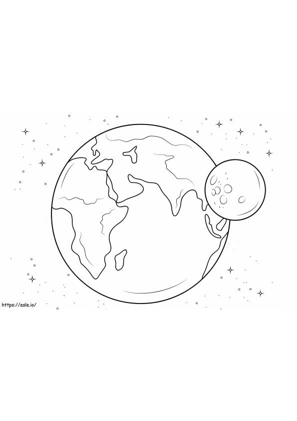 1559869711 地球と月 A4 ぬりえ - 塗り絵