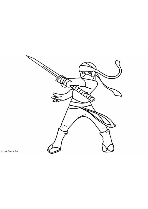 Garota Ninja para colorir