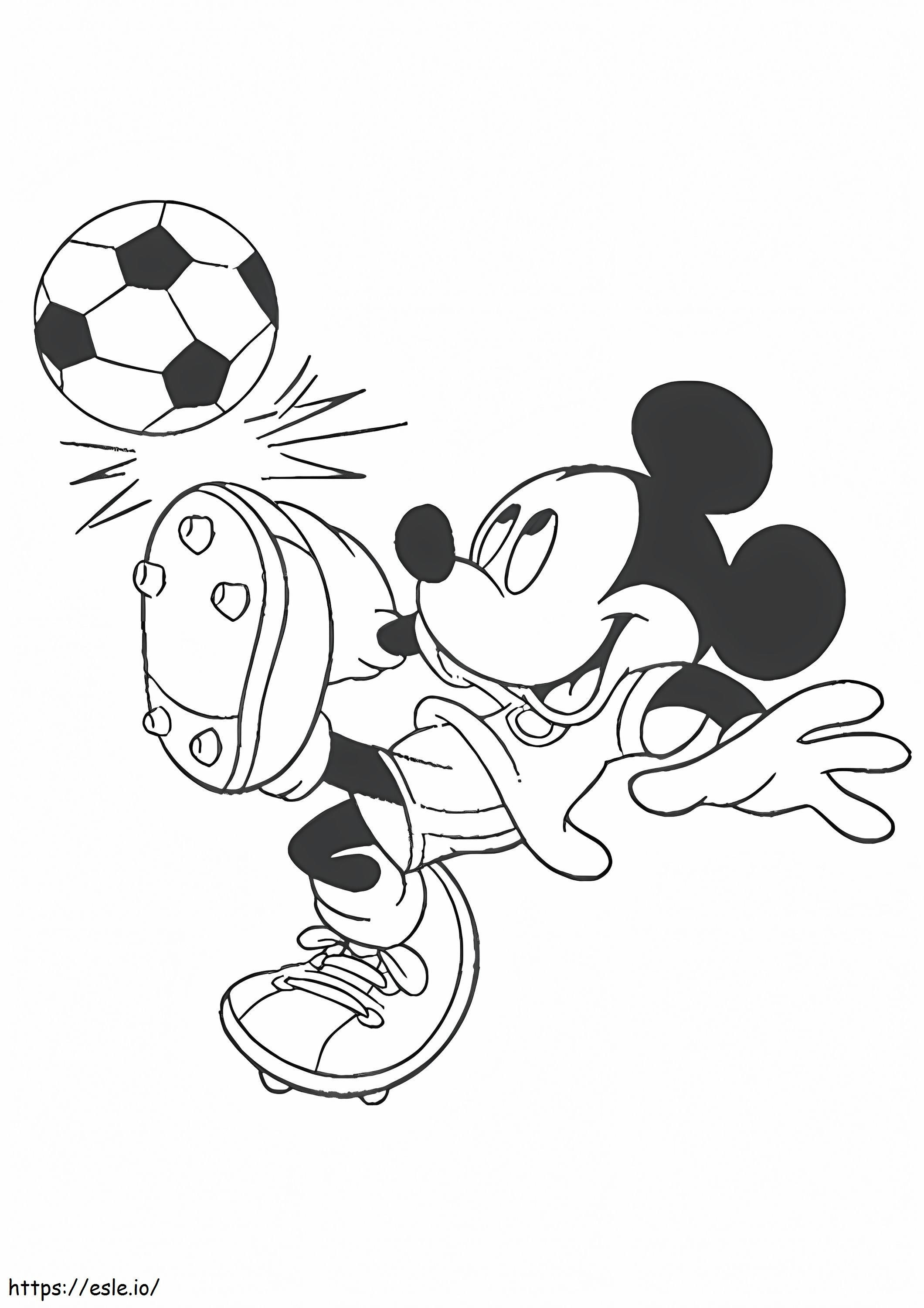 1526549923 De Mickey Mouse De voetballer A4 kleurplaat kleurplaat