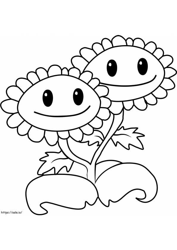 1530498296 Twin Sunflower1 coloring page
