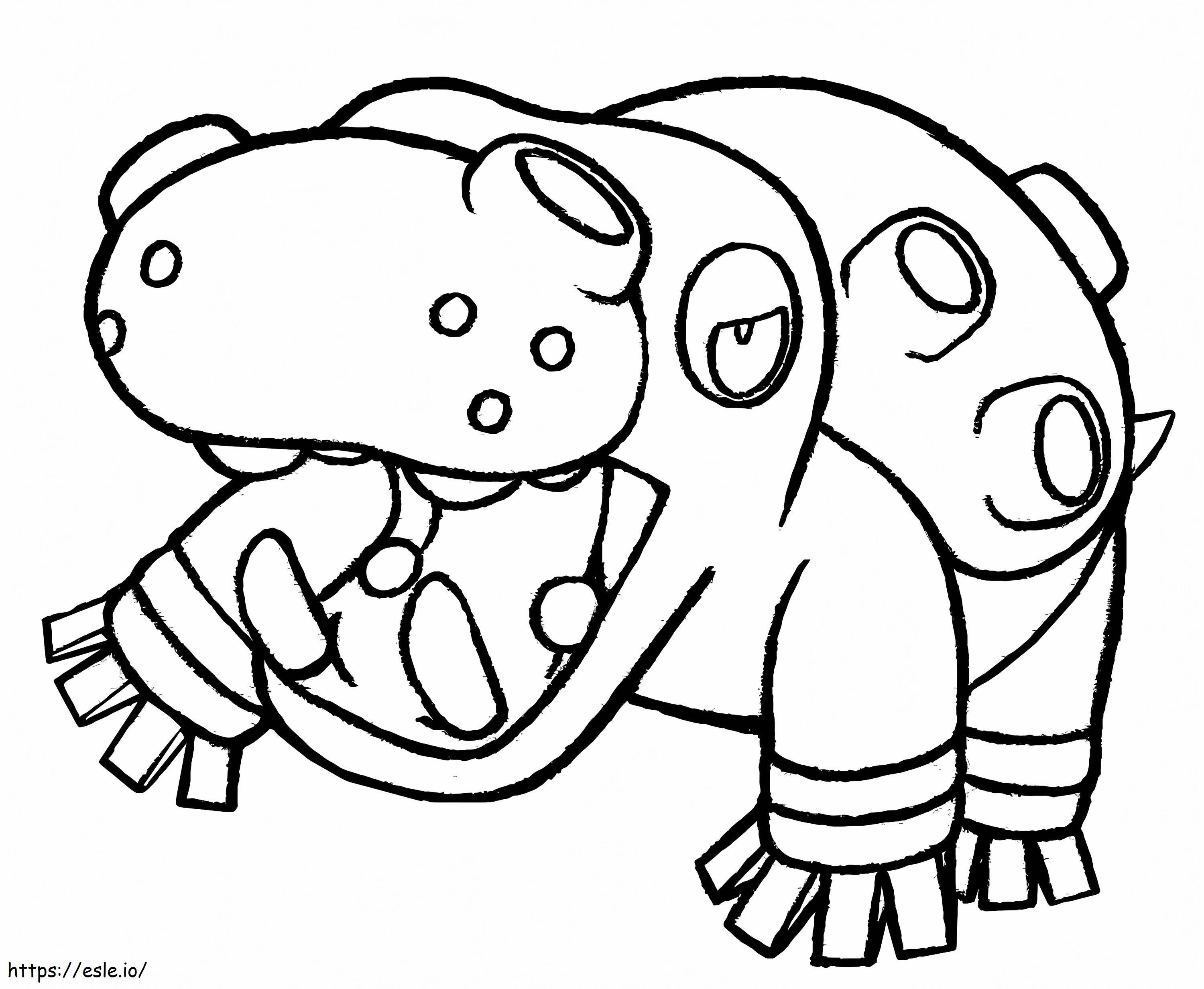 hippopotas coloring pages for kids pokemon