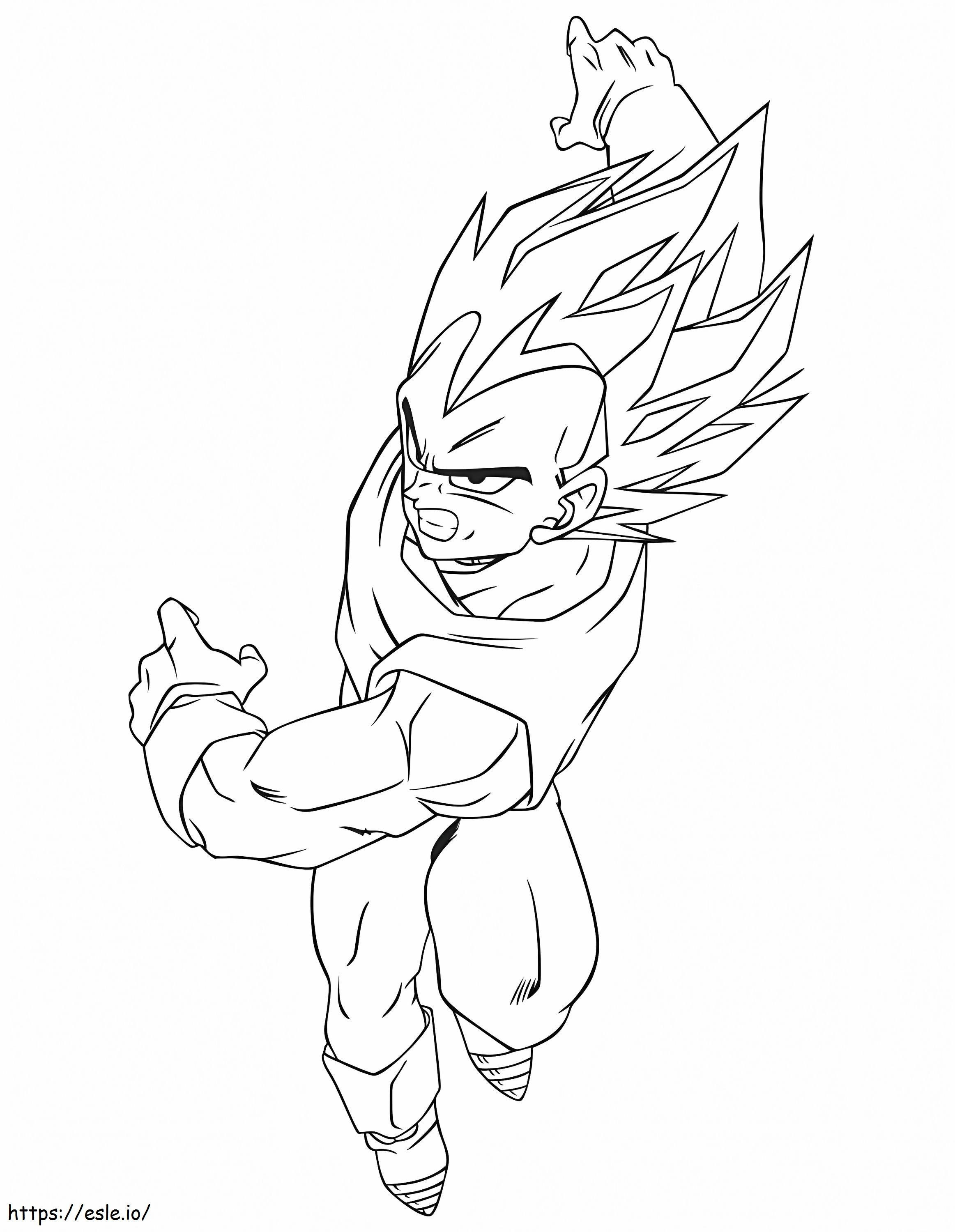 Vegeta Flying coloring page