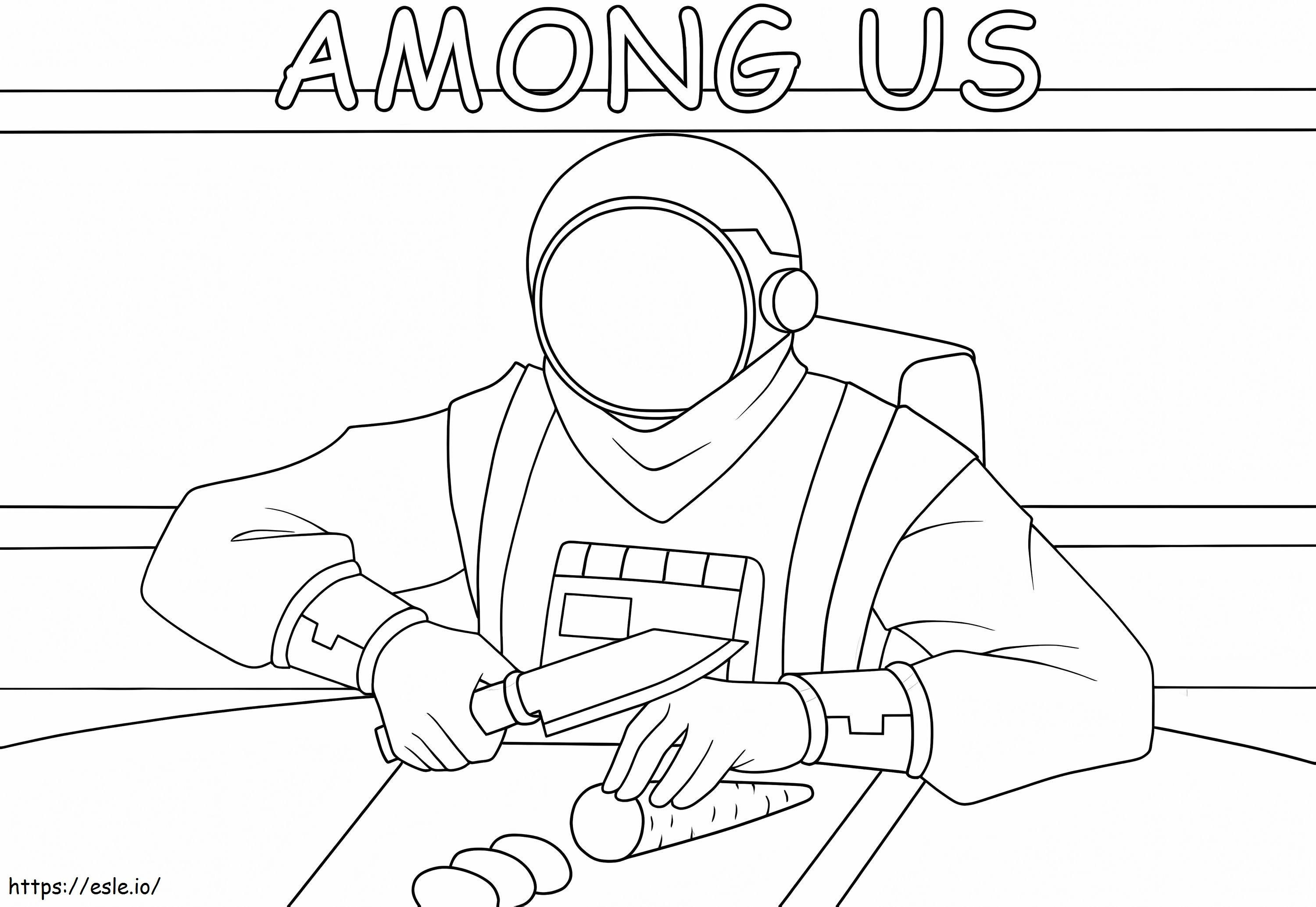 Among Us Cooking coloring page