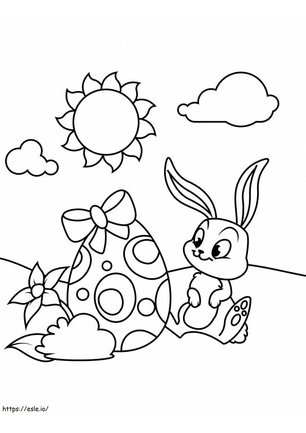 Kawaii Easter Bunny coloring page