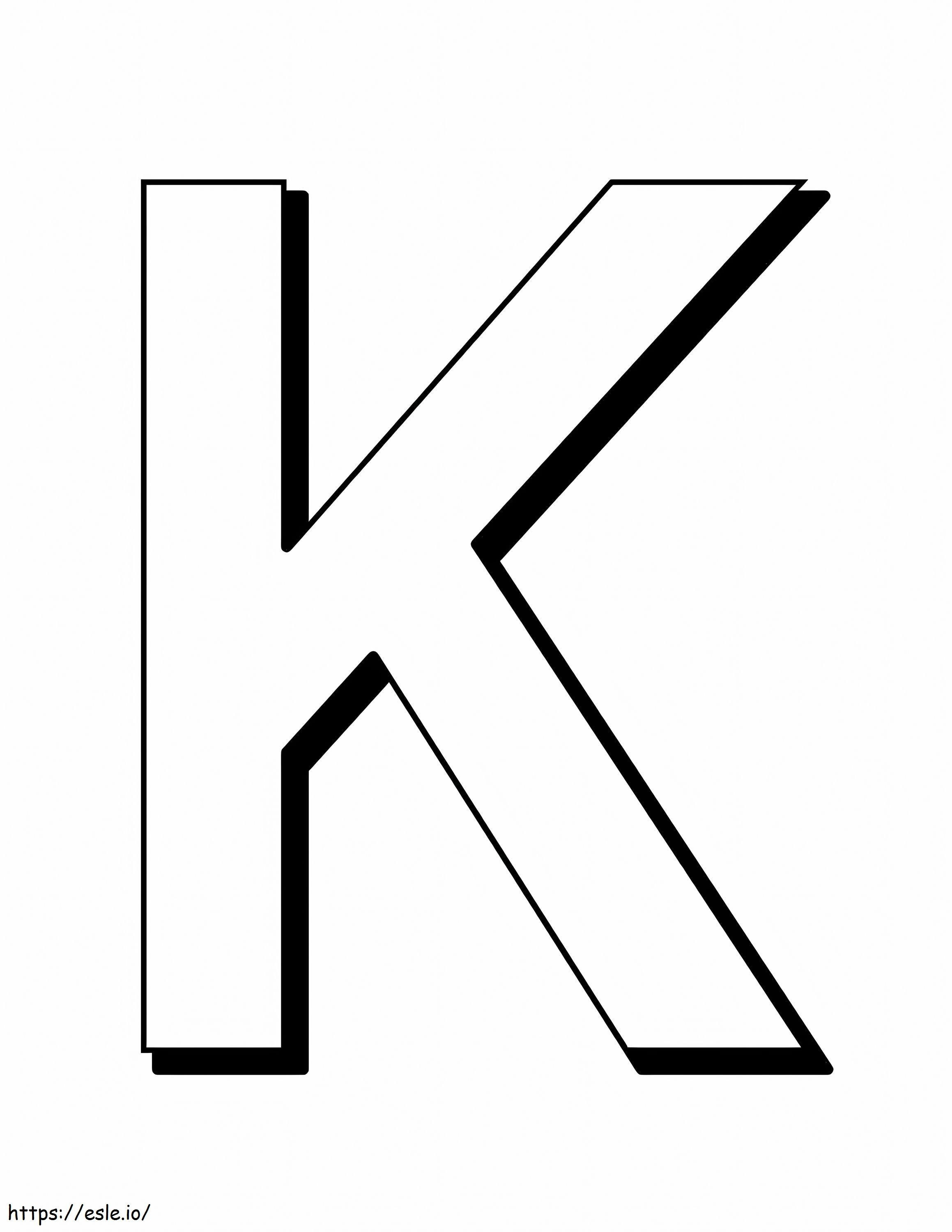 Lettera fondamentale K da colorare