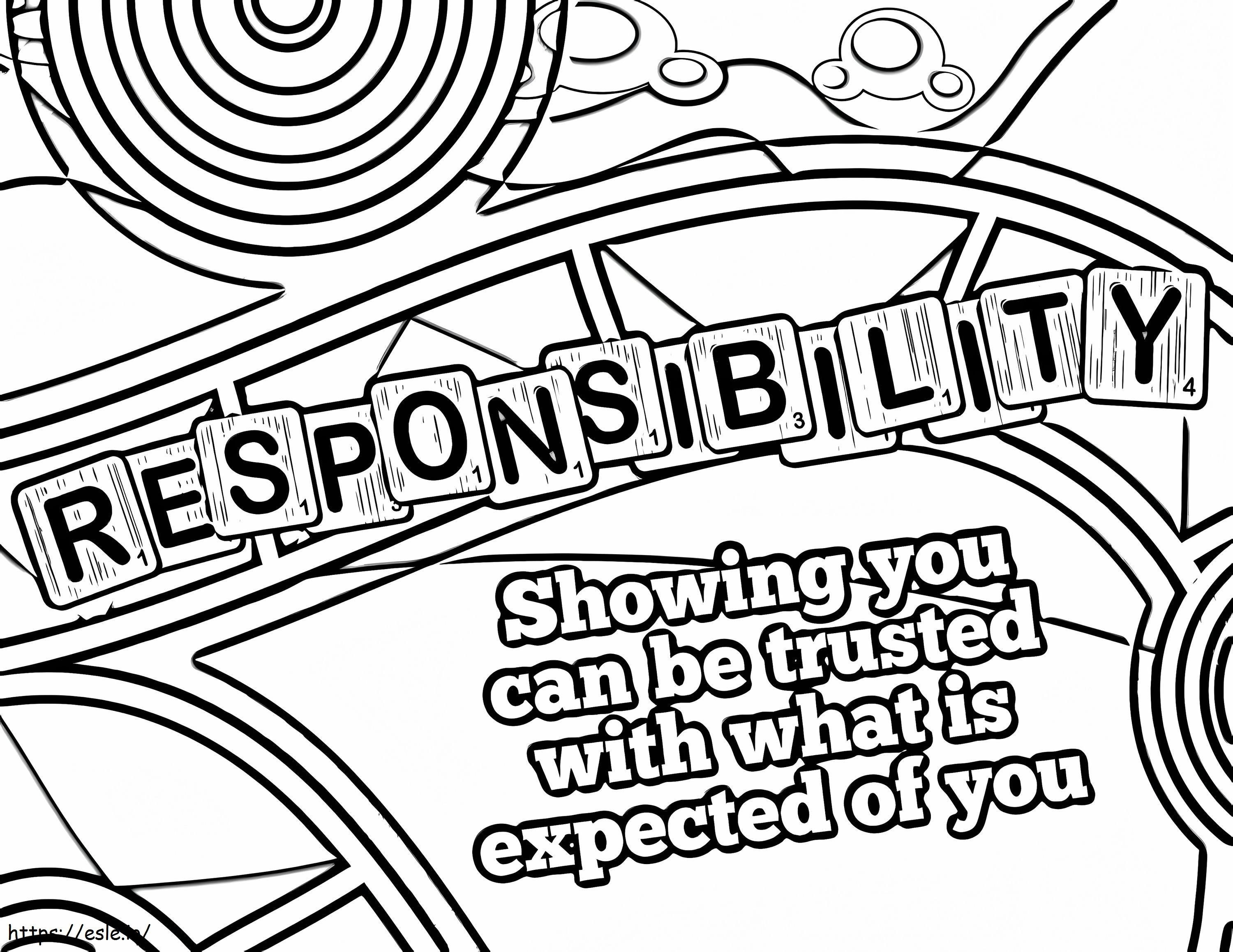 Responsibility Quote coloring page