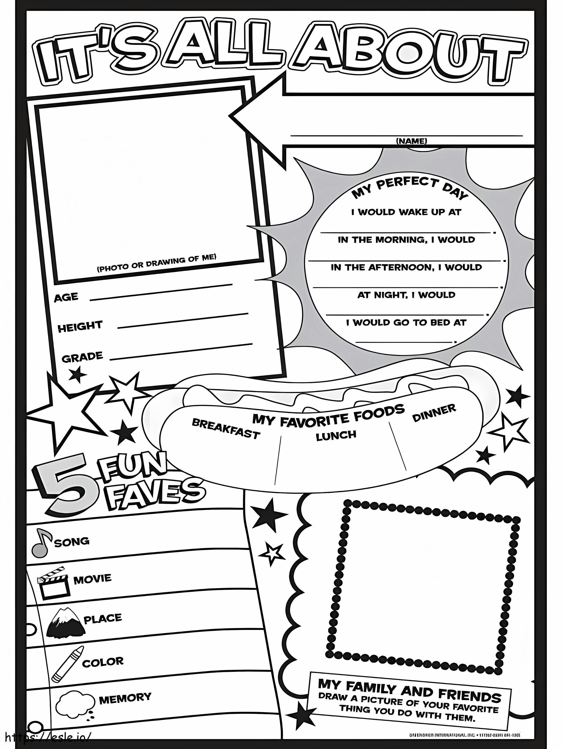 All About Me 5 coloring page