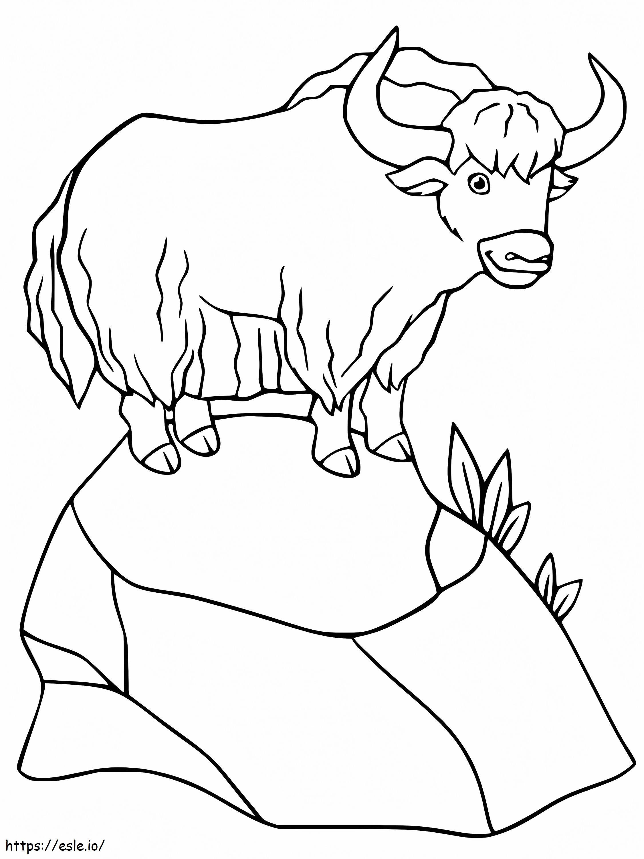 Yak On A Rock Coloring Page