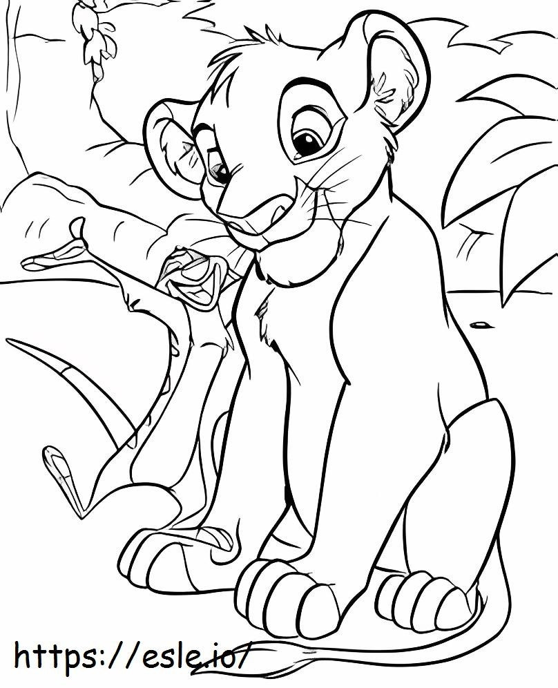 Coloriage Simba et Timon à imprimer dessin