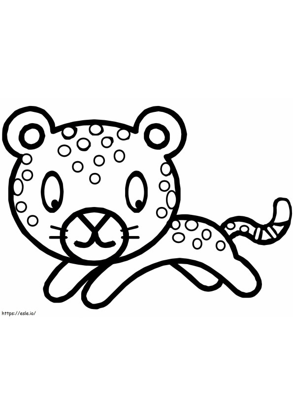 Leopard drăguț de colorat