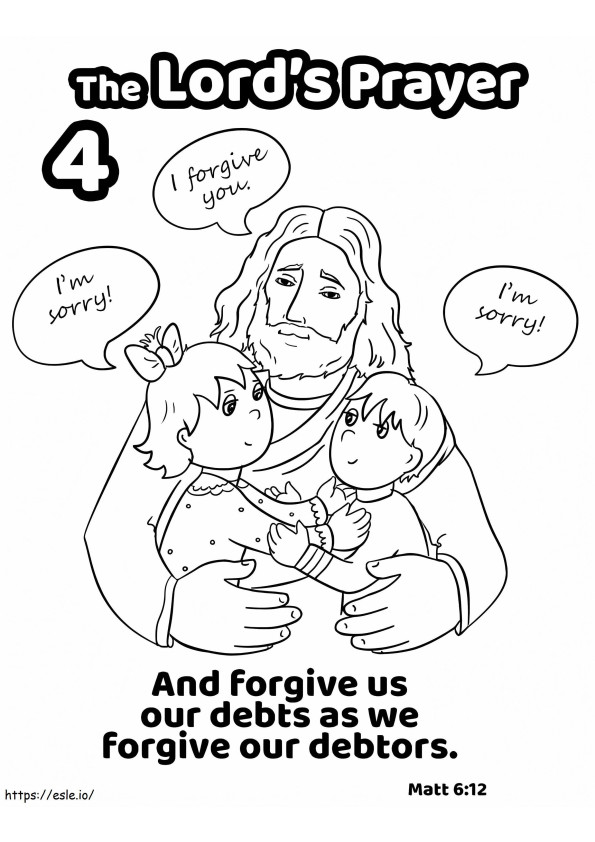Het Onze Vader, les 4 kleurplaat