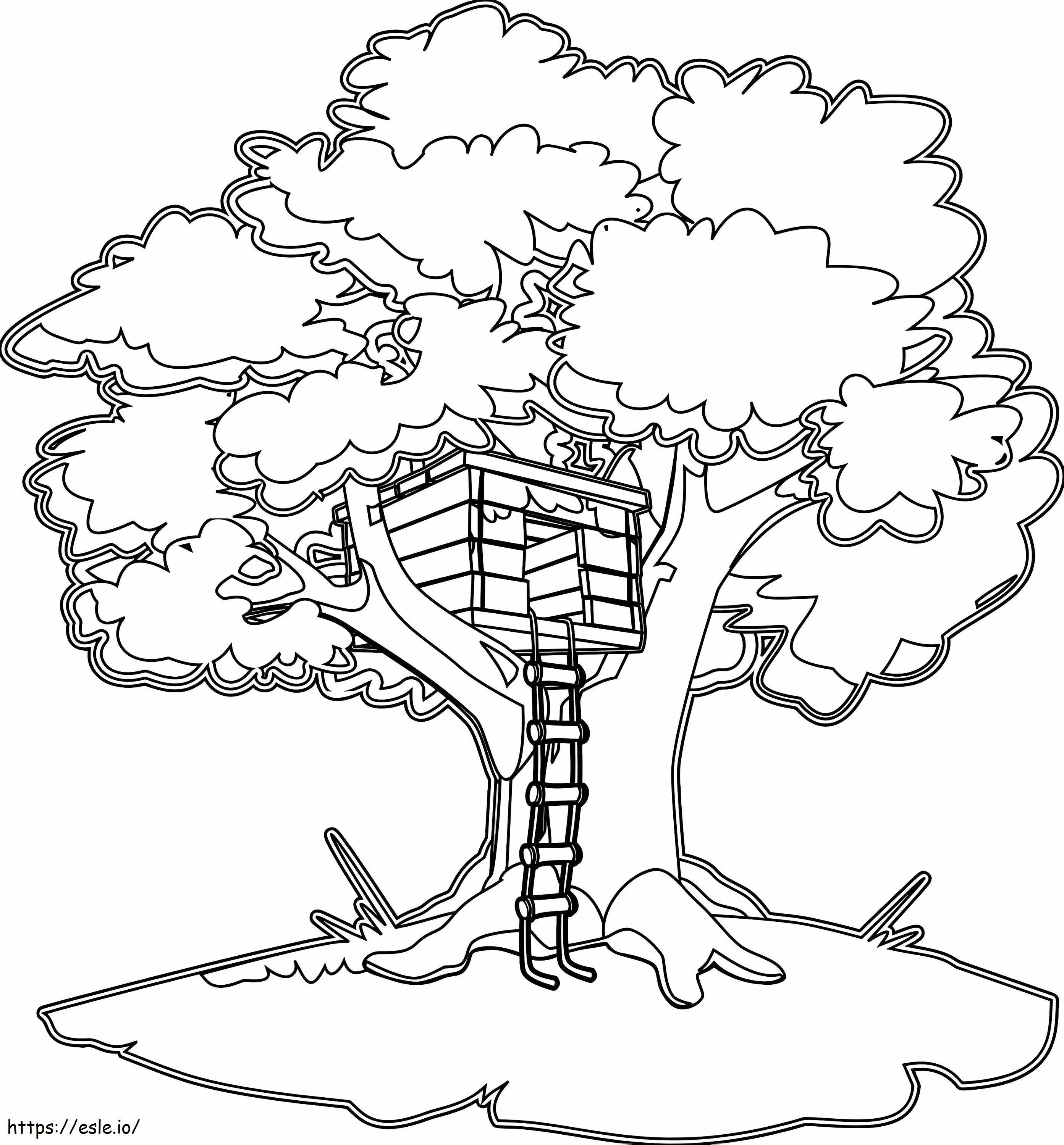 Treehouse tikkaat värityskuva