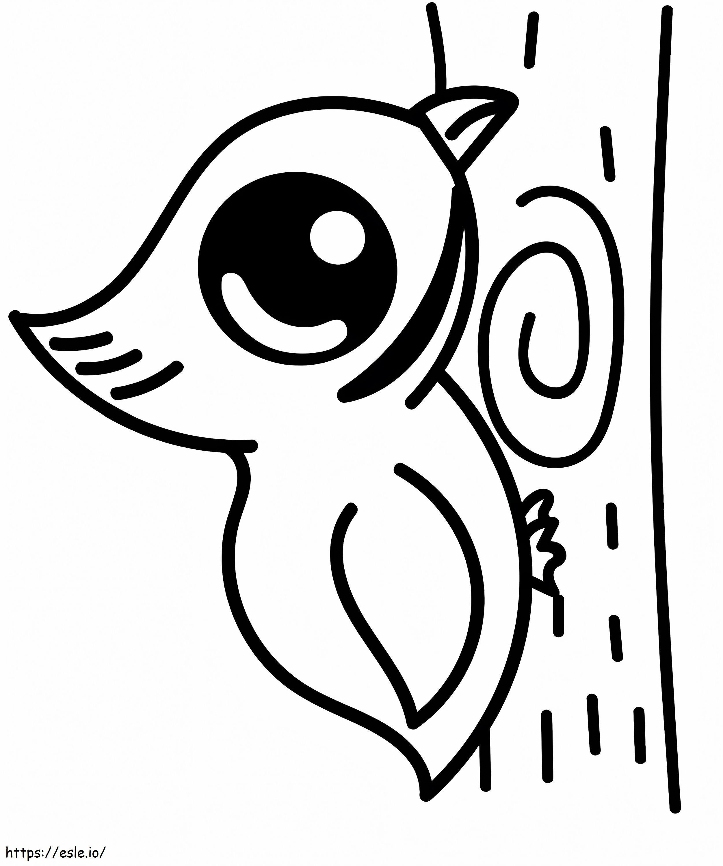 Baby Woodpecker Drawing coloring page