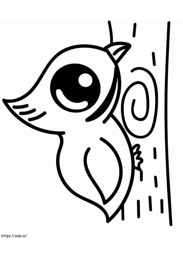 Baby Woodpecker piirustus värityskuva