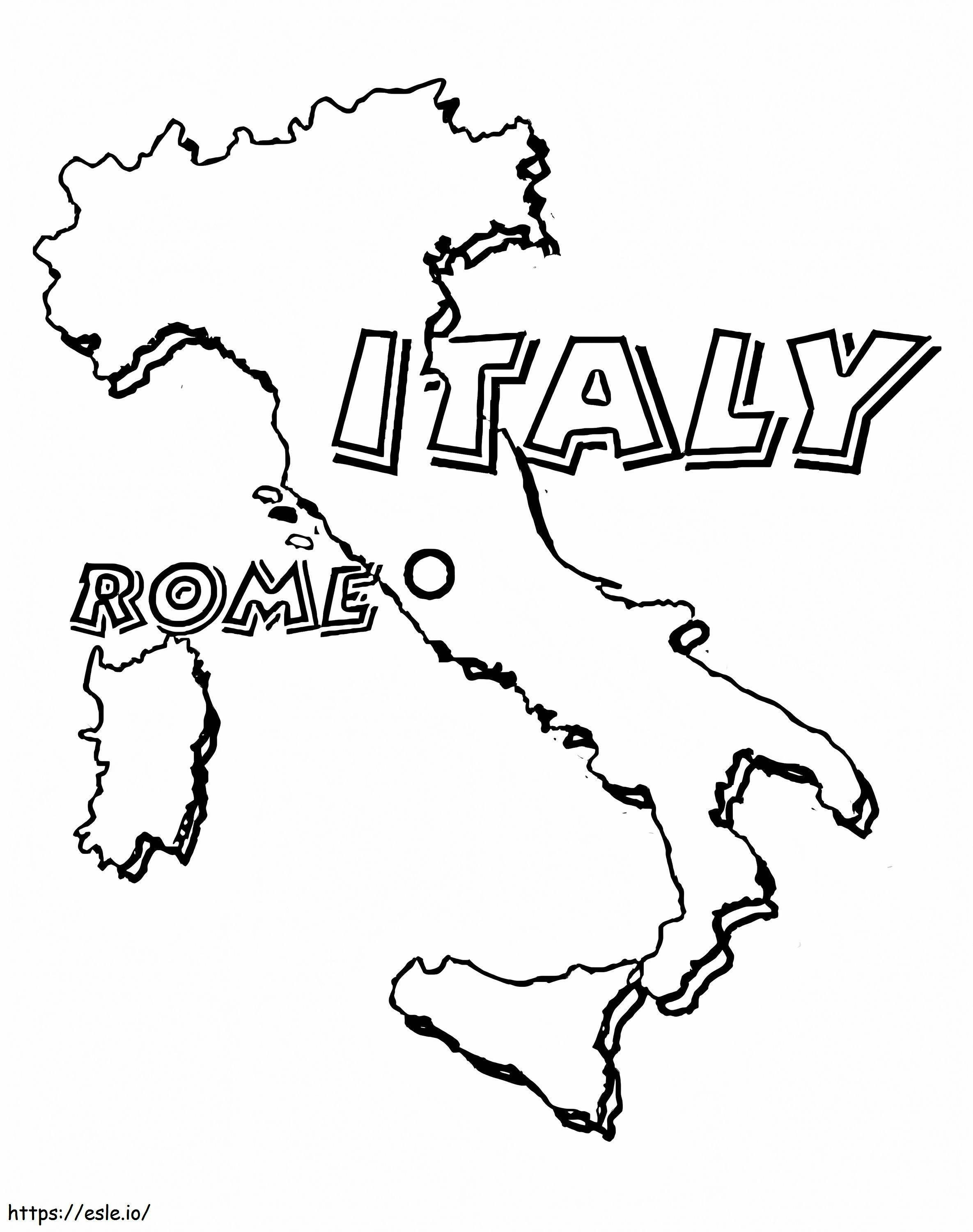 Coloriage Carte De L'Italie à imprimer dessin