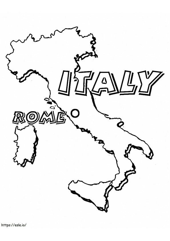 Harta Italiei de colorat