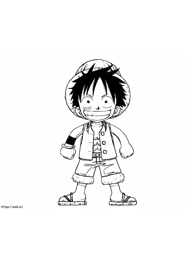 Chibi Luffy Funny coloring page