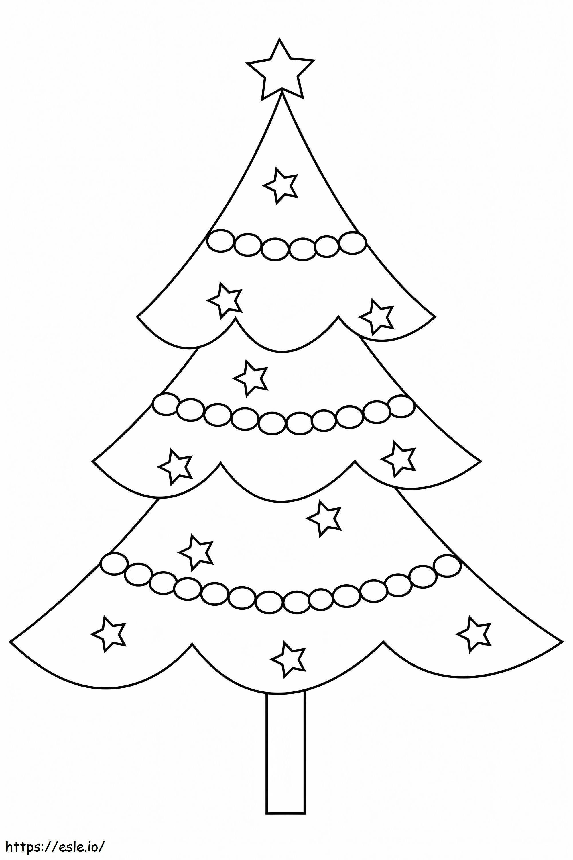 Bela árvore de Natal para colorir
