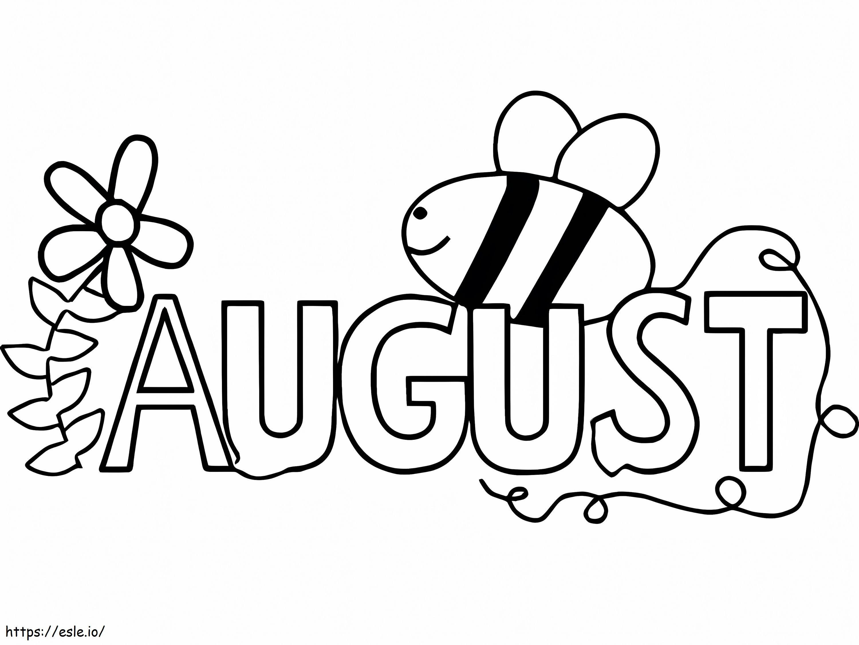 Adorable August coloring page