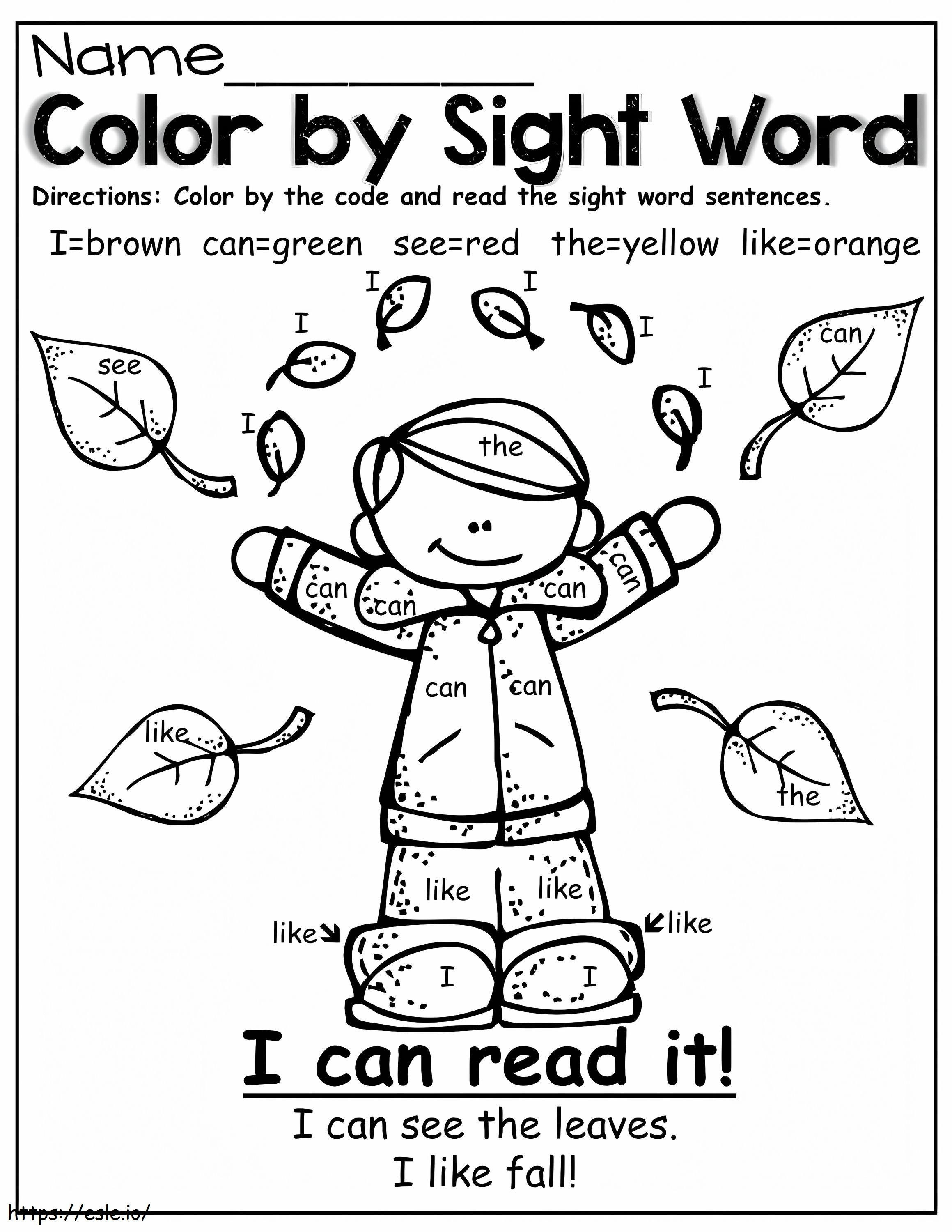 Boy Sight Words coloring page