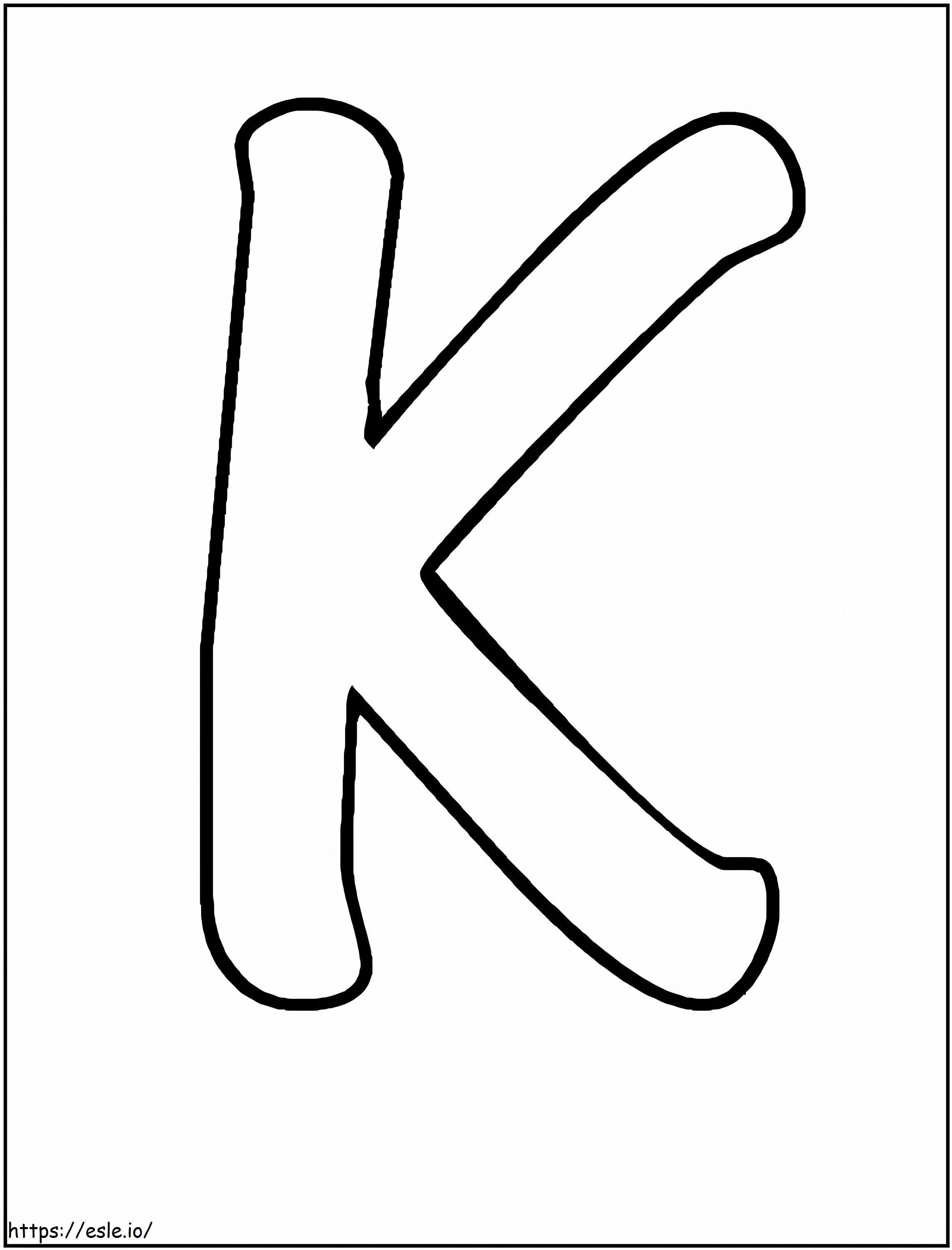 Litera alfabetică K de colorat