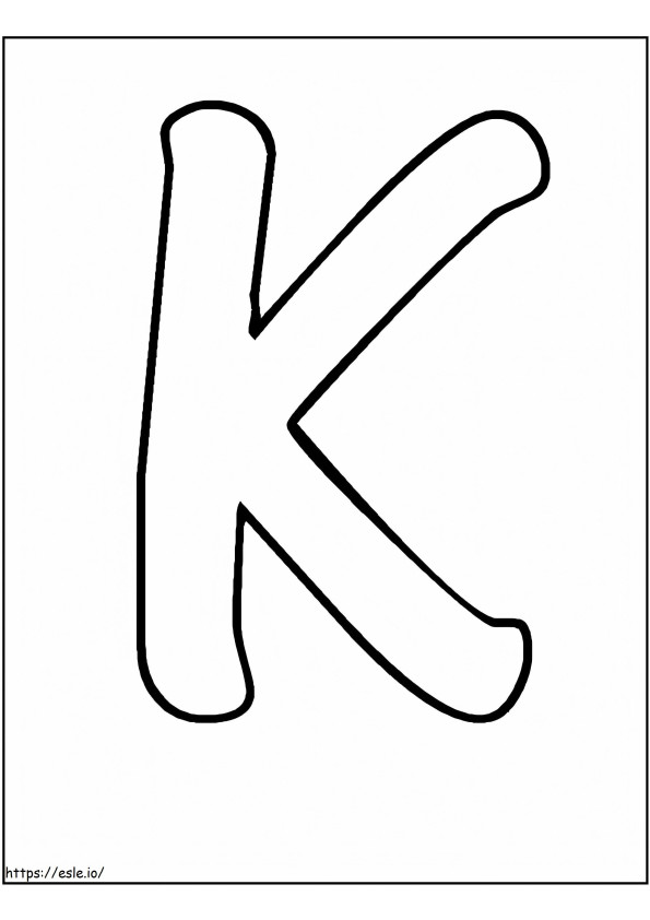 Letra K do alfabeto para colorir