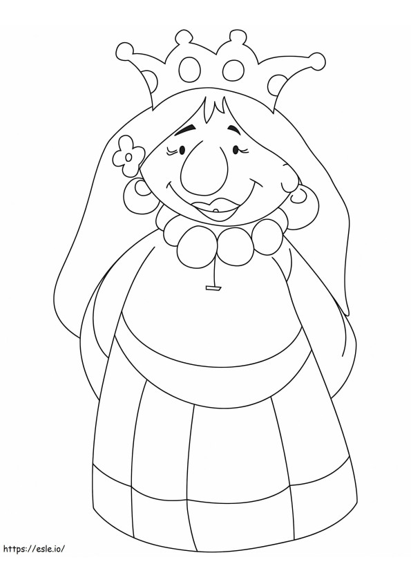 Animated Queen coloring page