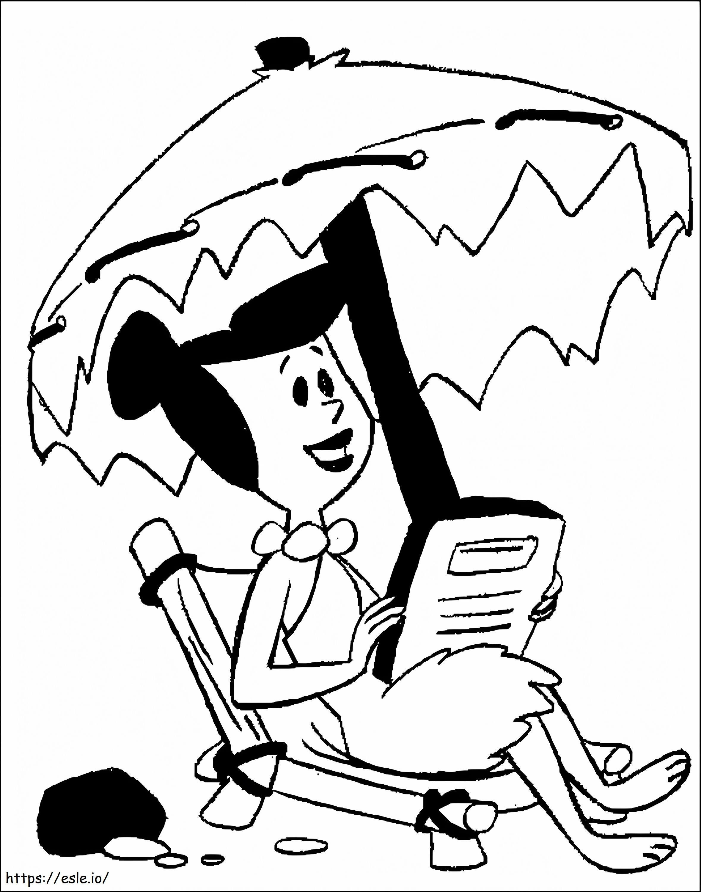 Coloriage Heureuse Wilma Flintstone à imprimer dessin
