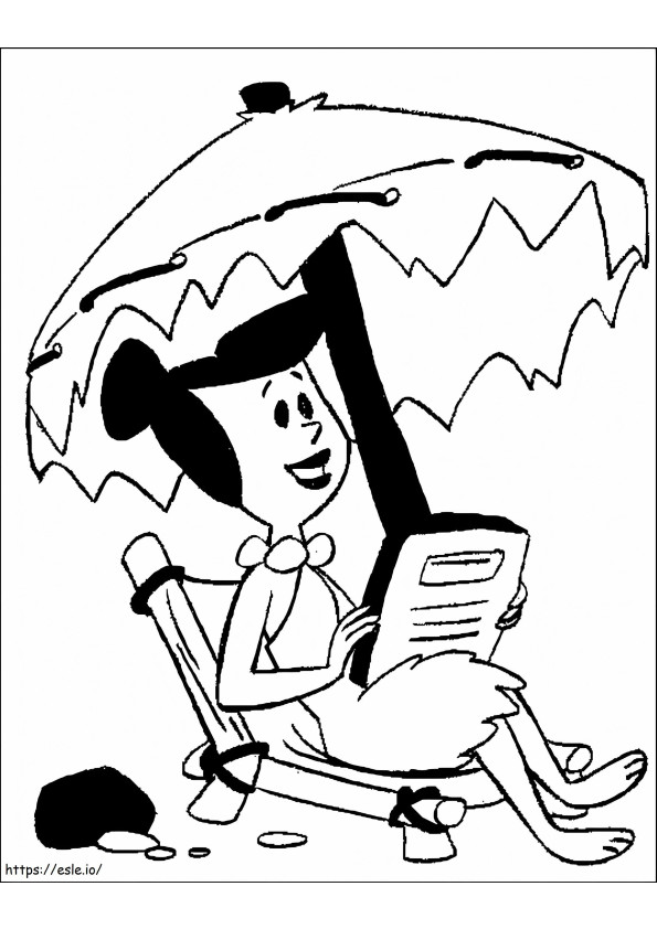 Coloriage Heureuse Wilma Flintstone à imprimer dessin