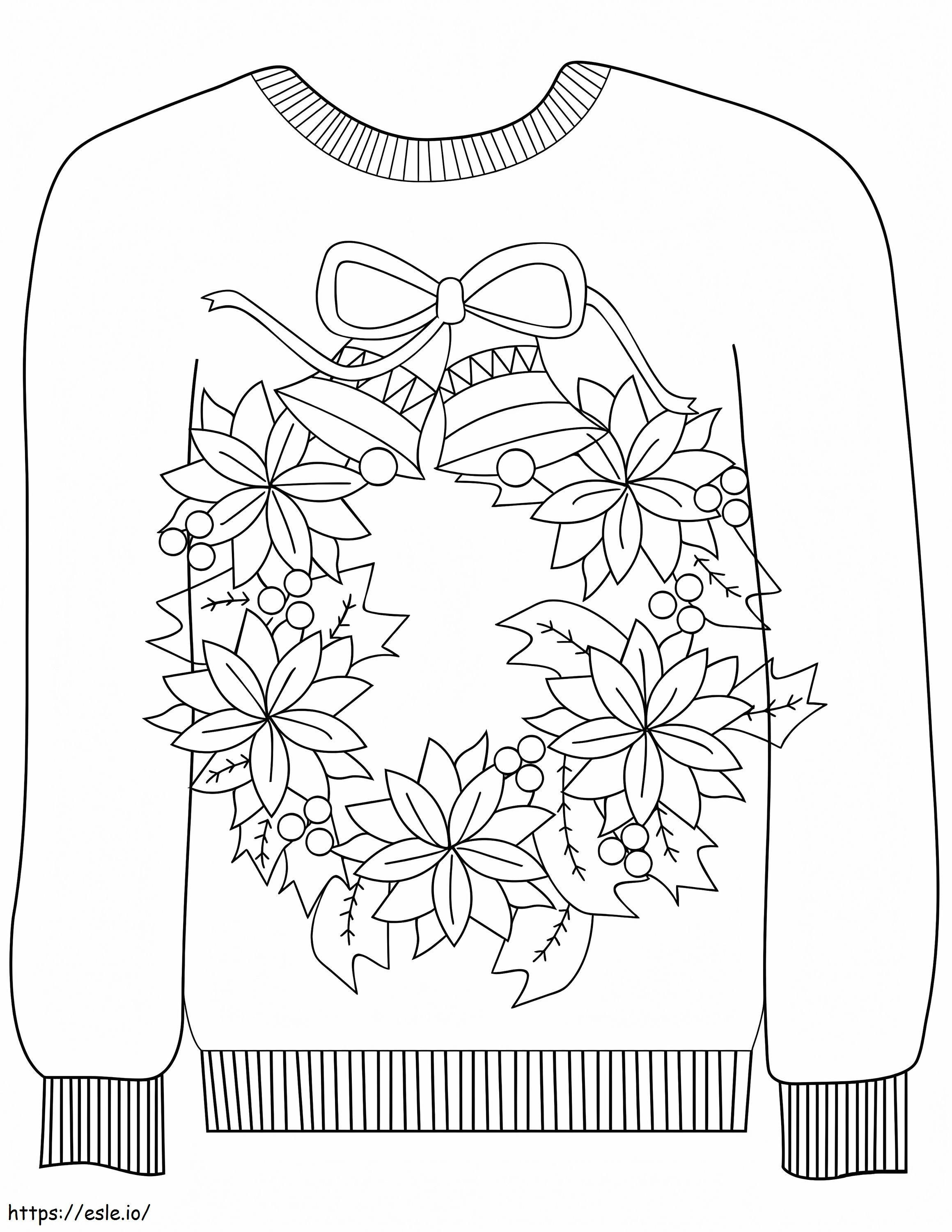 Sweater Natal 1 Gambar Mewarnai