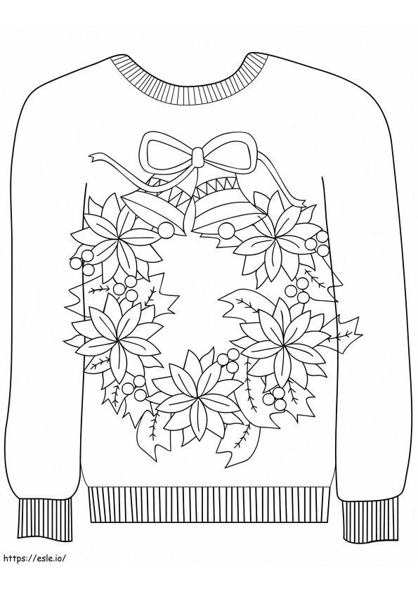 Sweater Natal 1 Gambar Mewarnai
