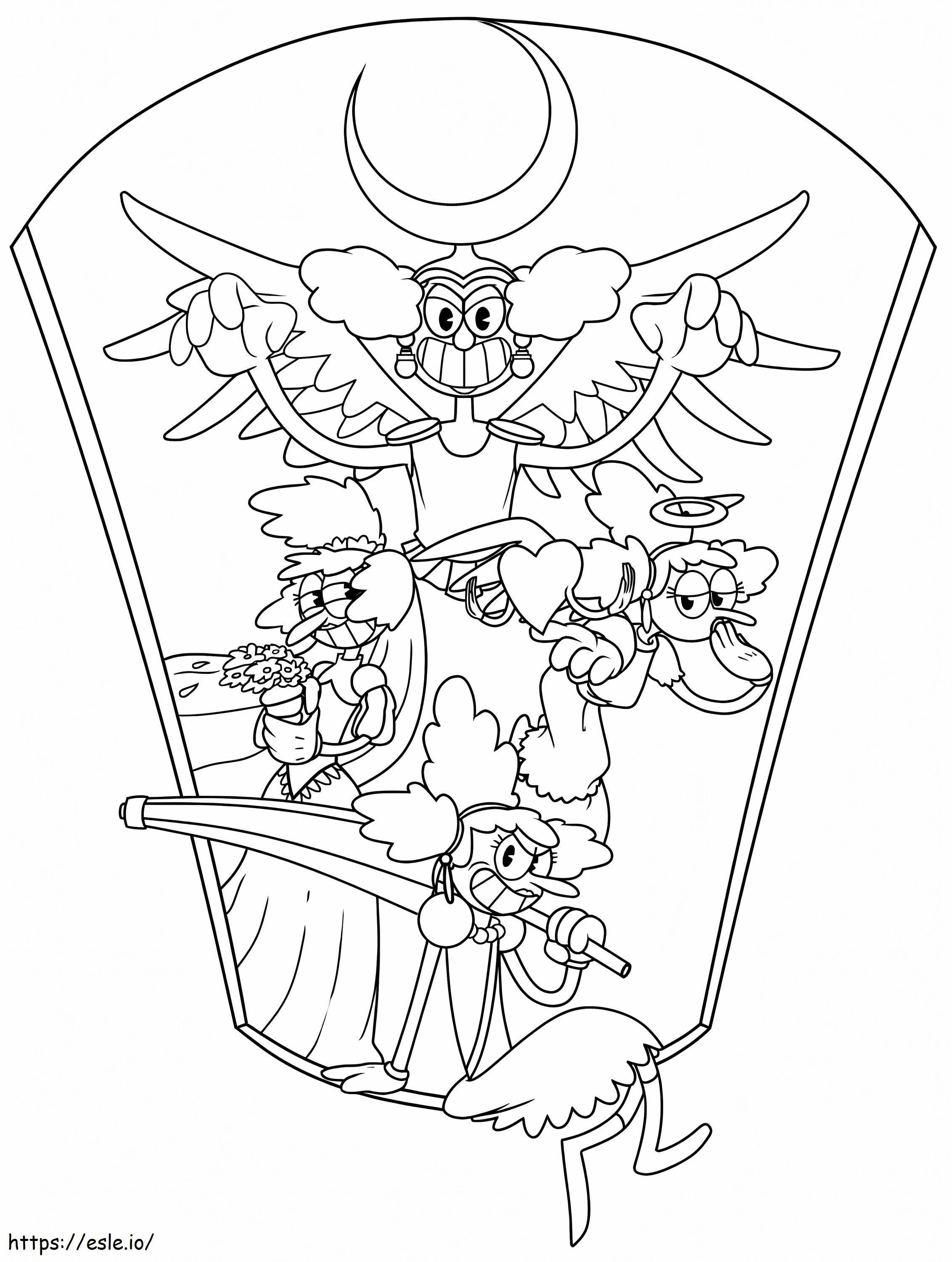 Cuphead Characters coloring page