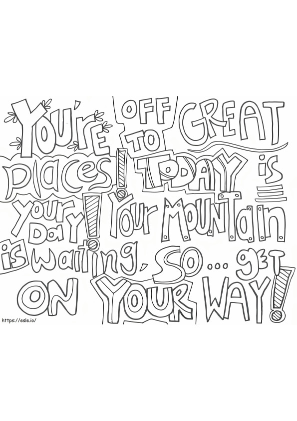 Printable Graduation Quote coloring page