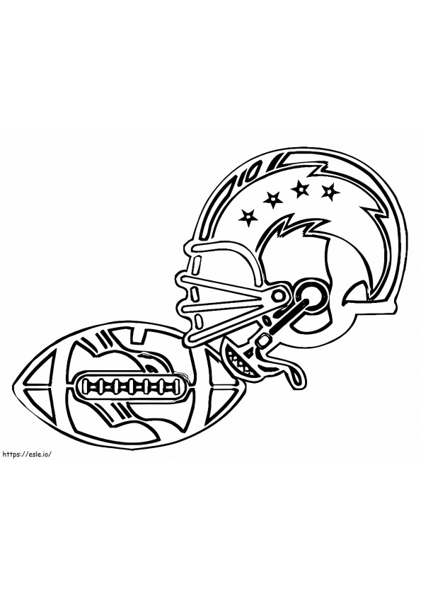 Football Helmet And Ball coloring page
