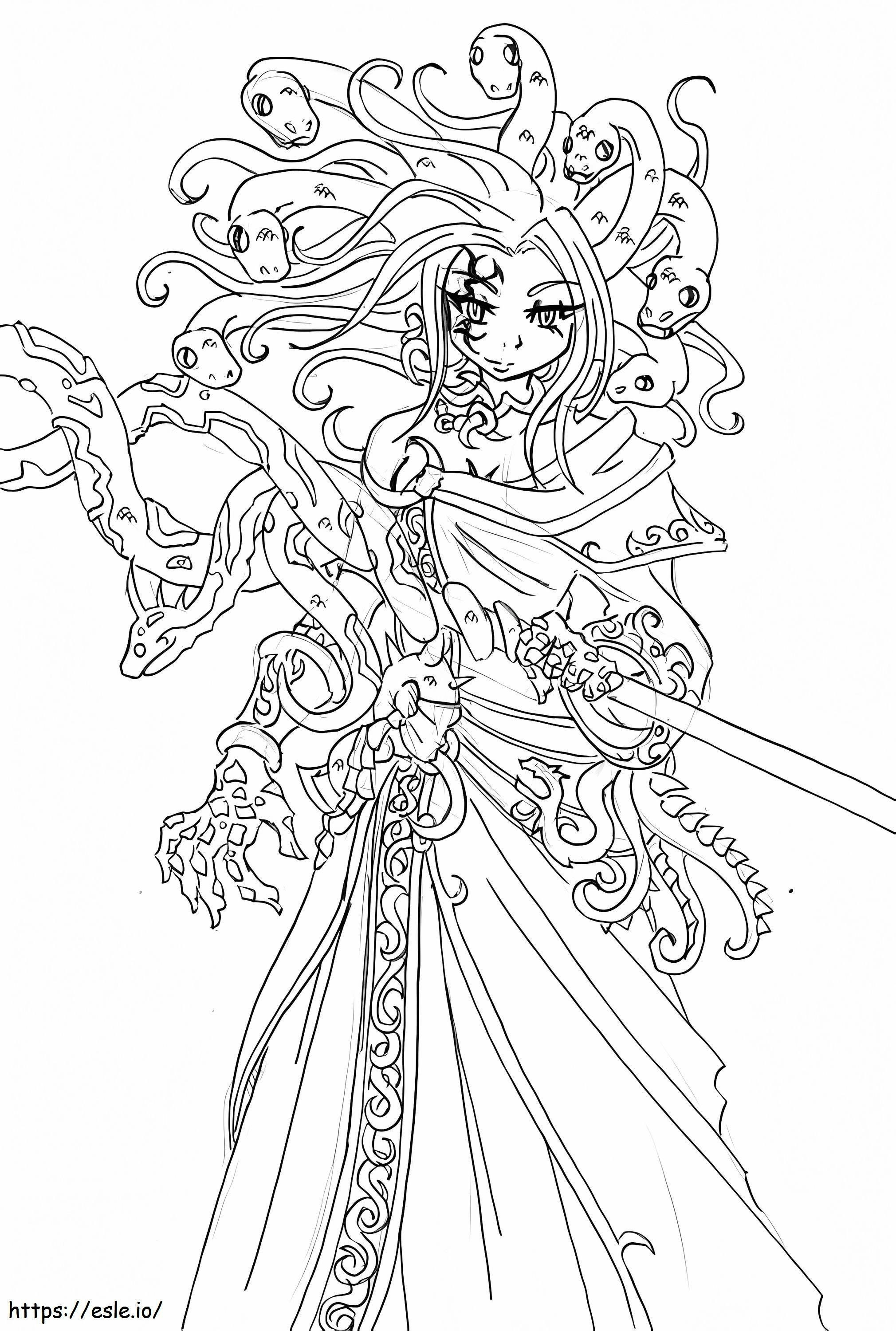 Amazing Medusa coloring page