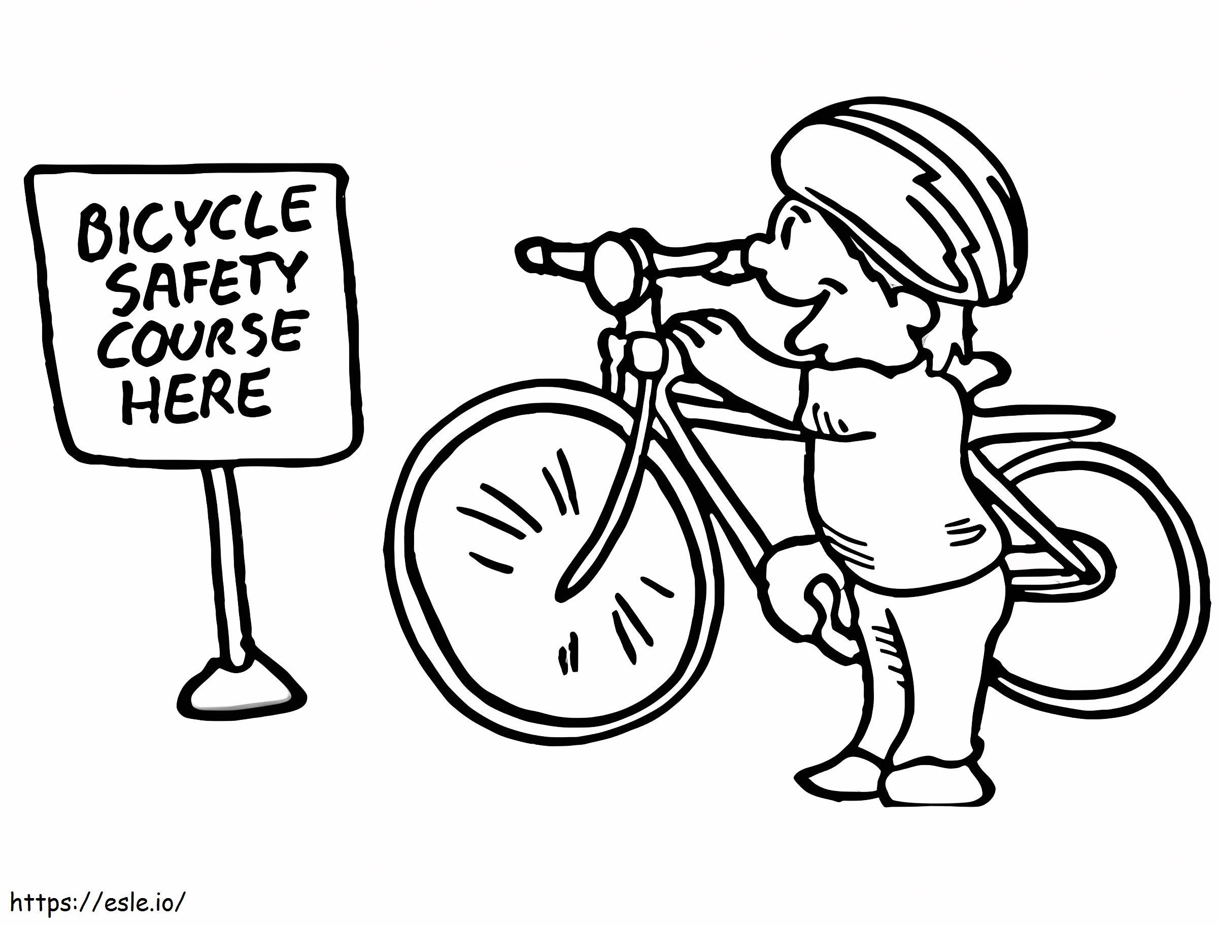 Disegno per colorare sulla sicurezza in bicicletta - Gratis da stampare