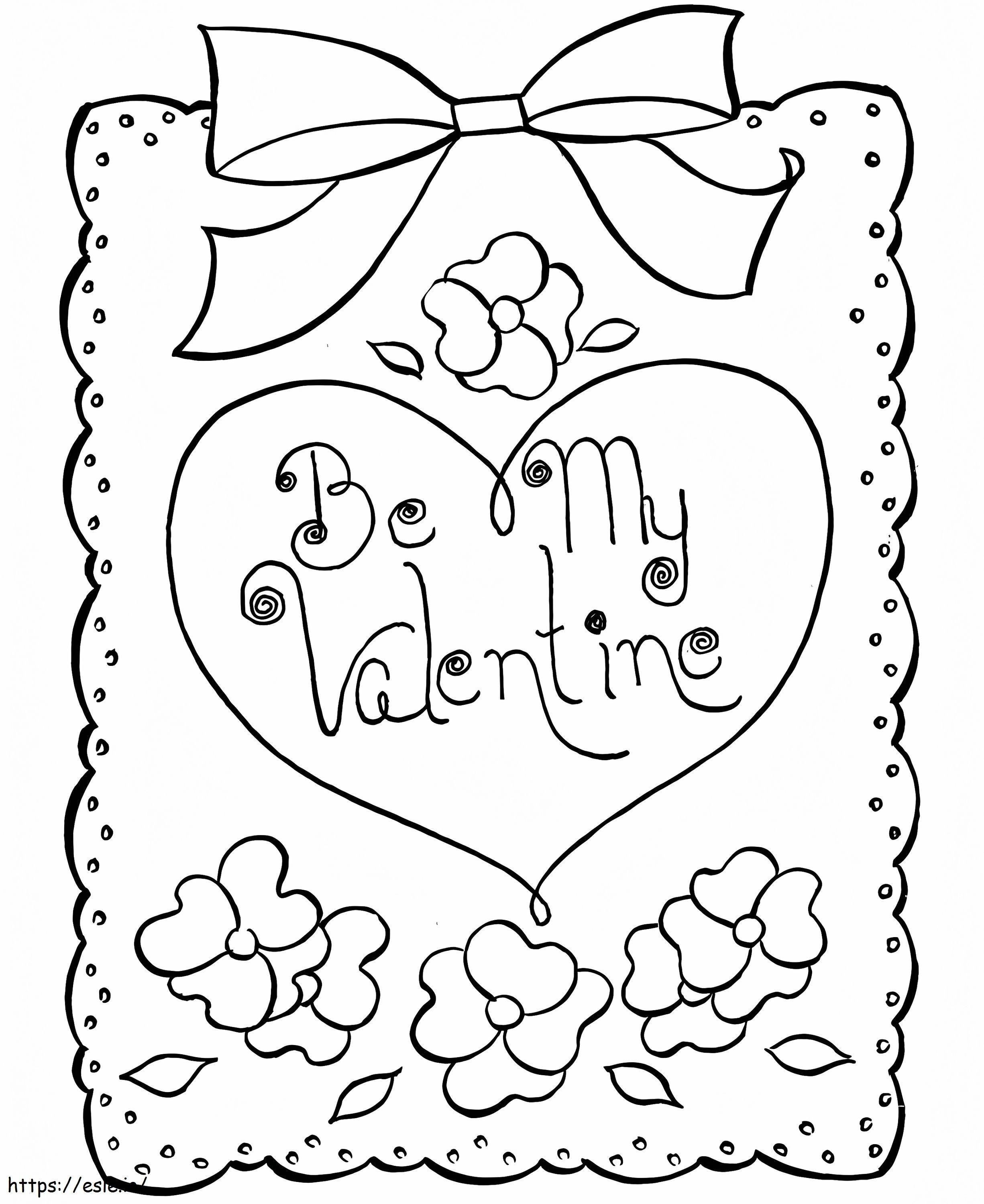 Tarjeta de San Valentín para imprimir gratis para colorear