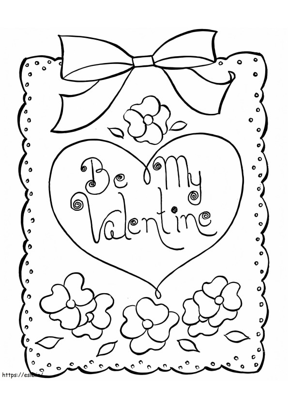 Tarjeta de San Valentín para imprimir gratis para colorear