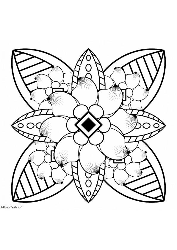 Coloriage Mandala de fleurs 23 à imprimer dessin