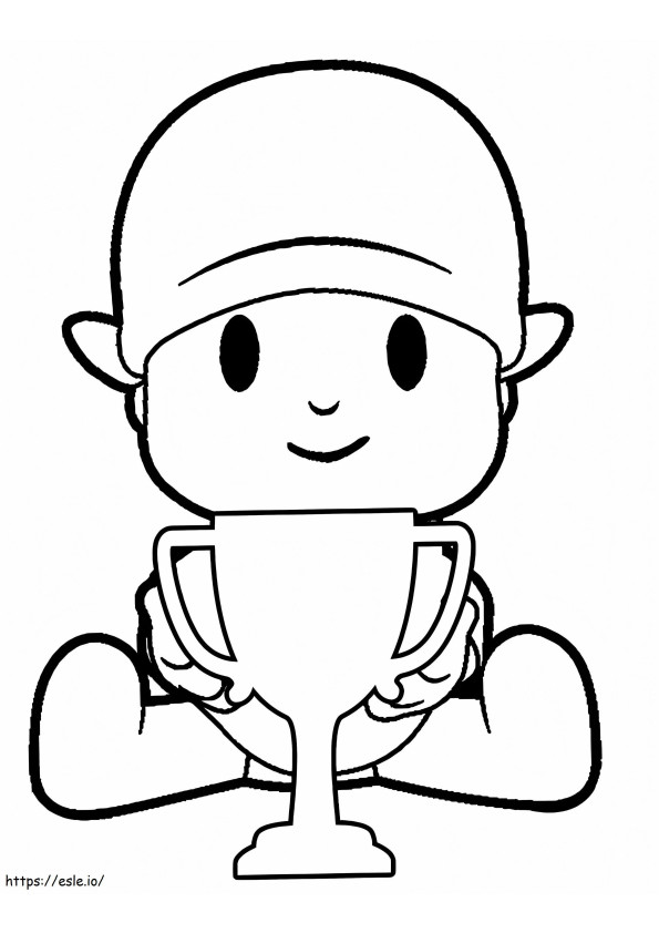 Pocoyo Sitting With Cup coloring page
