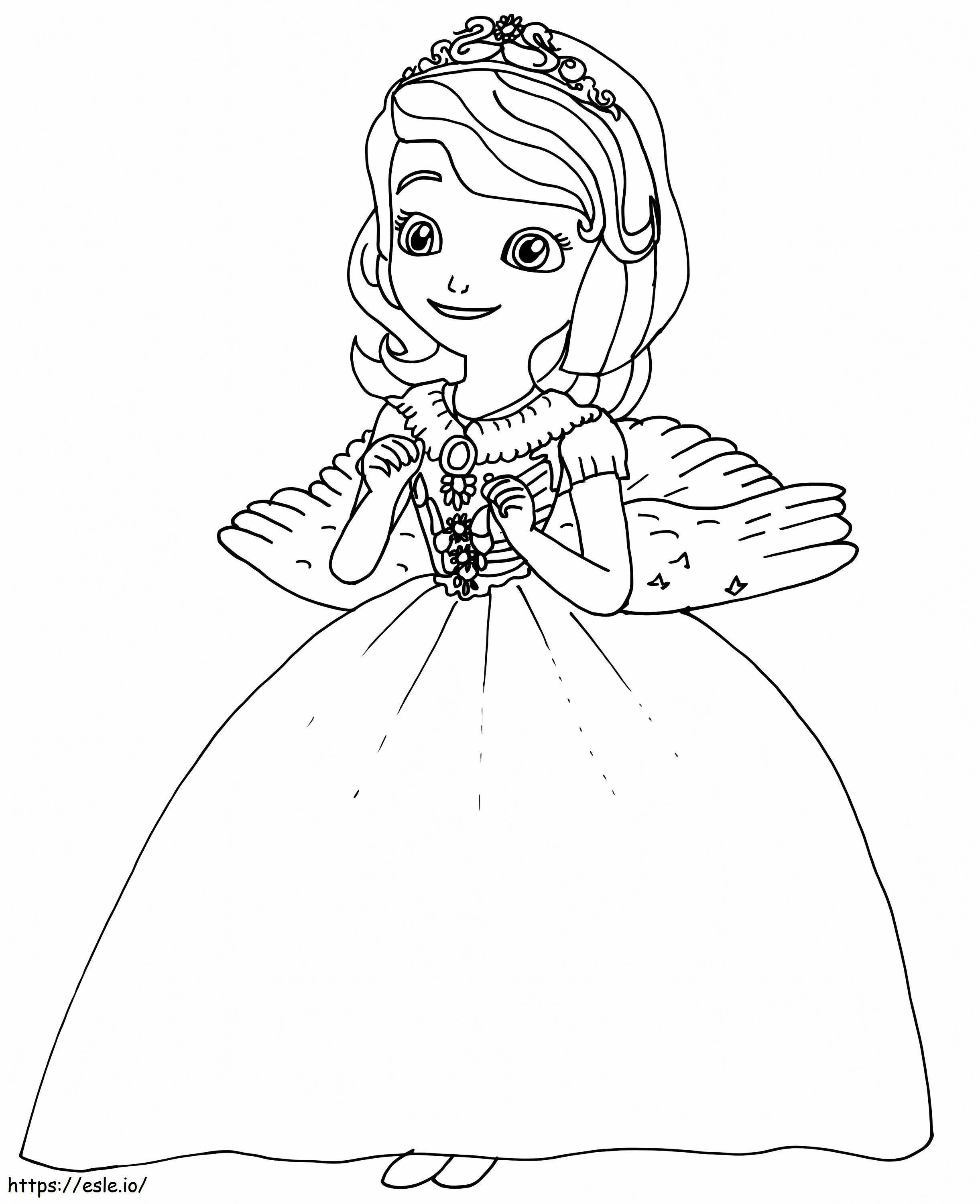 Kawaii-prinsessa Sofia värityskuva