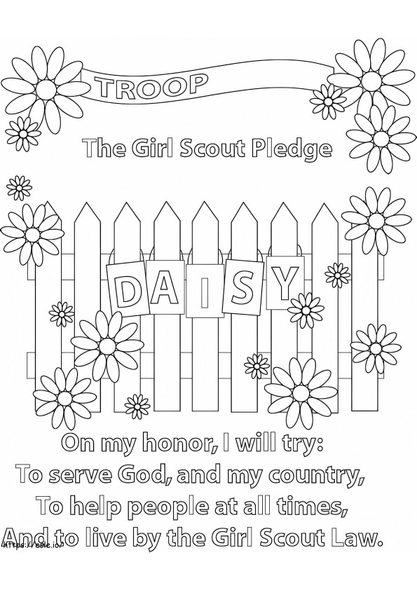 Girl Scout Pledge coloring page
